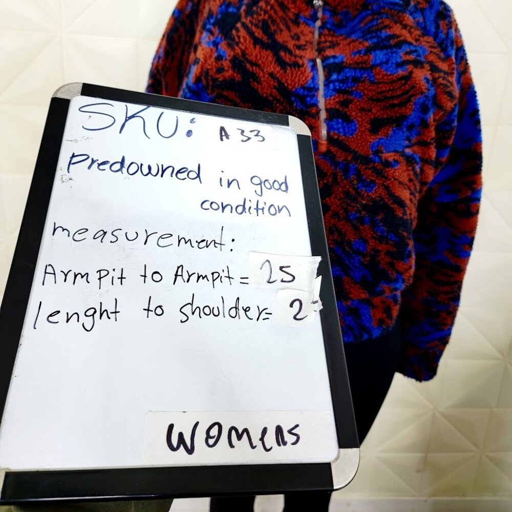Lululemon Women Camo Jacquard Scuba Oversized Fleece Funnel Neck Pullover M/L - Picture 9 of 9